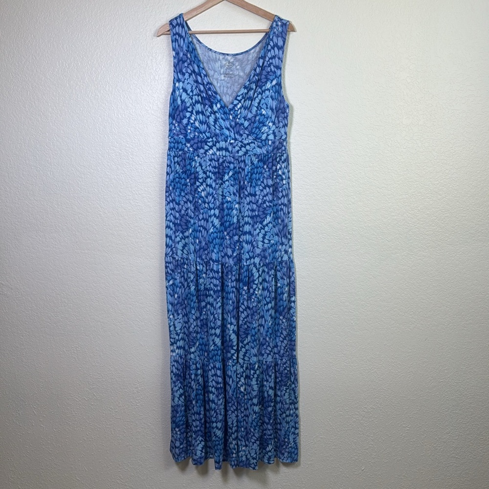 St John’s Bay Elegant Blue Patterned Maxi Dress.